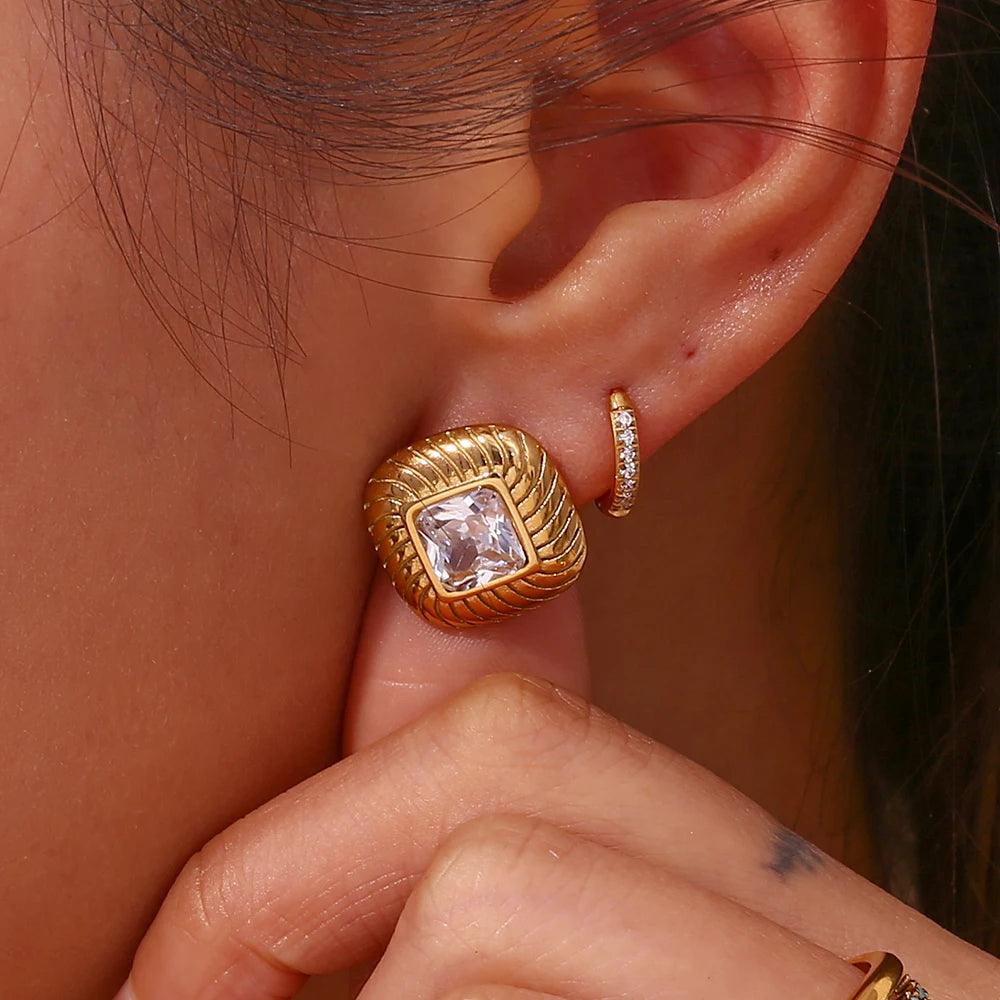 Brinco Versale Aurea Banhado a Ouro 18k - Sundian - Sundian