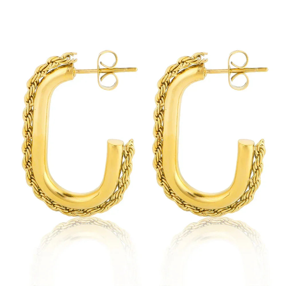 Pendientes Santorini bañados en oro de 18 quilates: un estilo llamativo y cómodo.
