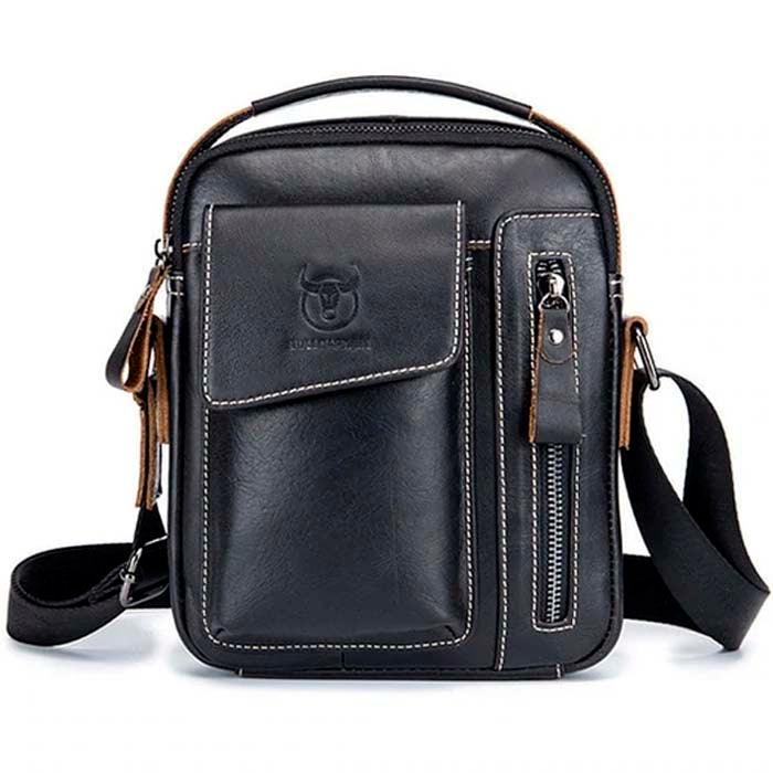 Bolsa de Ombro Bull Capitão Couro Legítimo - Sundian