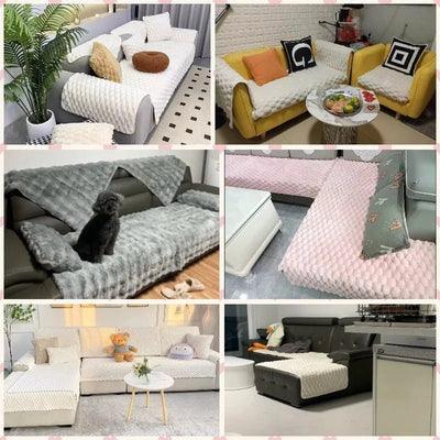 Plush and Non-Slip Winter Sofa Cover