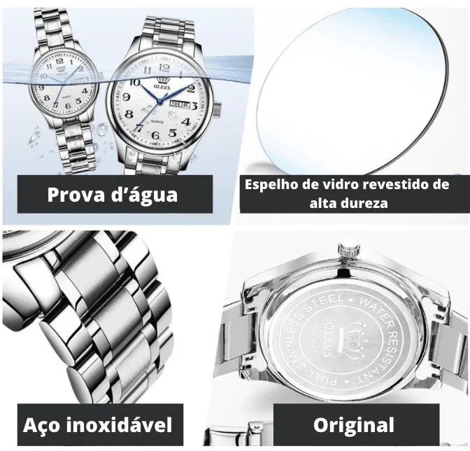 Relógio Casual Masculino OLEVS - Aço inoxidável – Estilo marcante e confortável