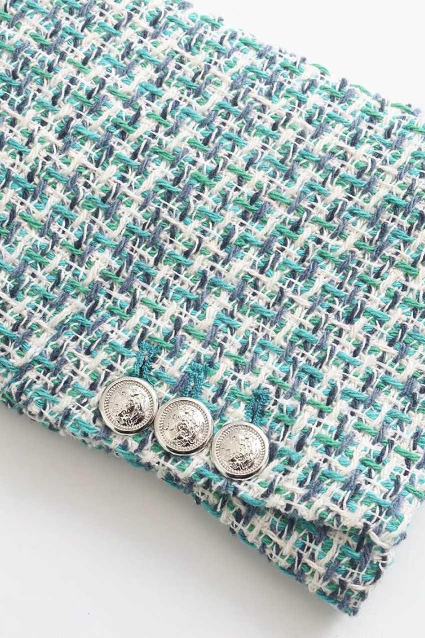 Blazer Tweed Verde Multicolorido – Visual encantador para brilhar - Sundian