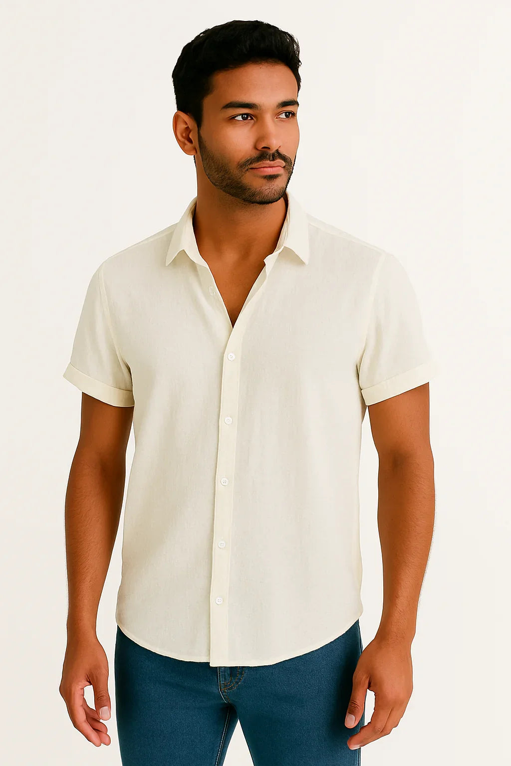 Camisa Elegante Manga Curta Sartory – Design moderno com toque clássico