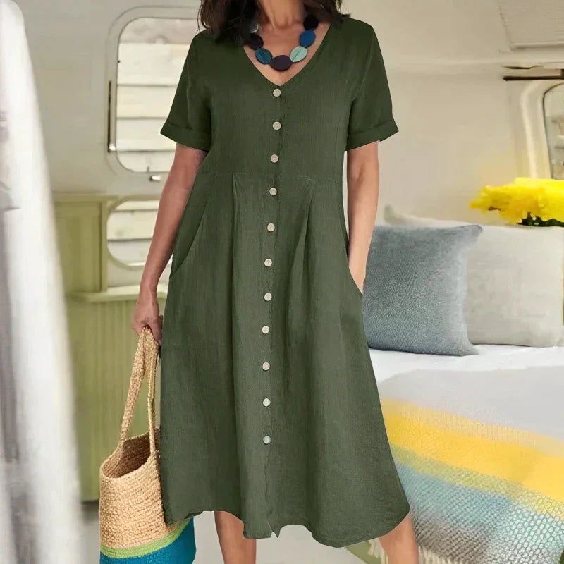 Chemise Vestido Camisa Midi Soltinho – Versátil, leve e muito estiloso
