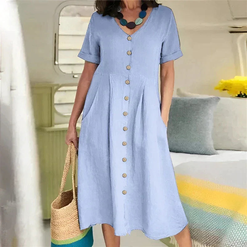 Chemise Vestido Camisa Midi Soltinho – Versátil, leve e muito estiloso