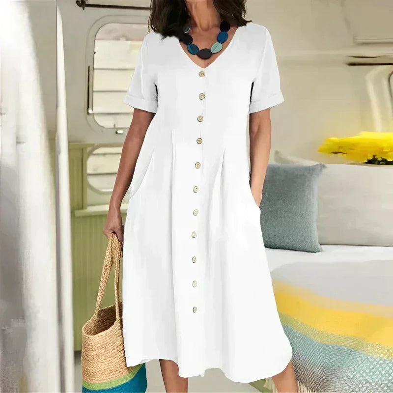 Chemise Vestido Camisa Midi Soltinho – Versátil, leve e muito estiloso