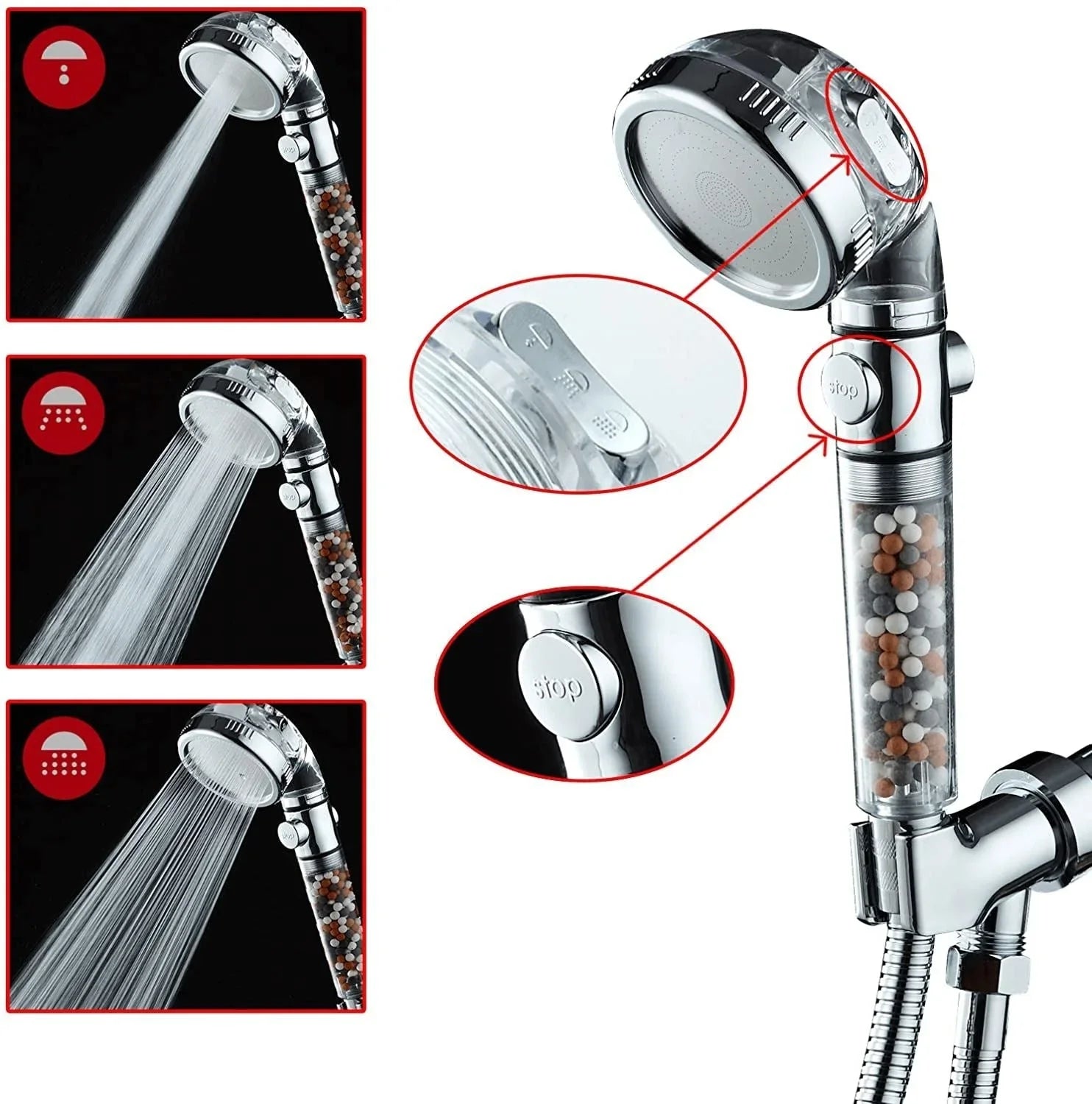 High Pressure Shower with Ionic Filtration - Modern Shower