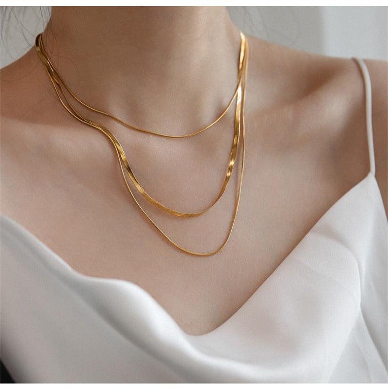 Colar Triplo Minimalista Banhado a Ouro 18k - Sundian - Sundian