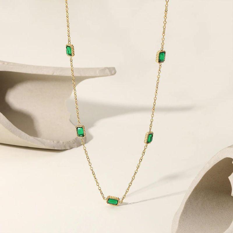 Colar com Esmeralda Banhado a Ouro 18k - Sundian - Sundian