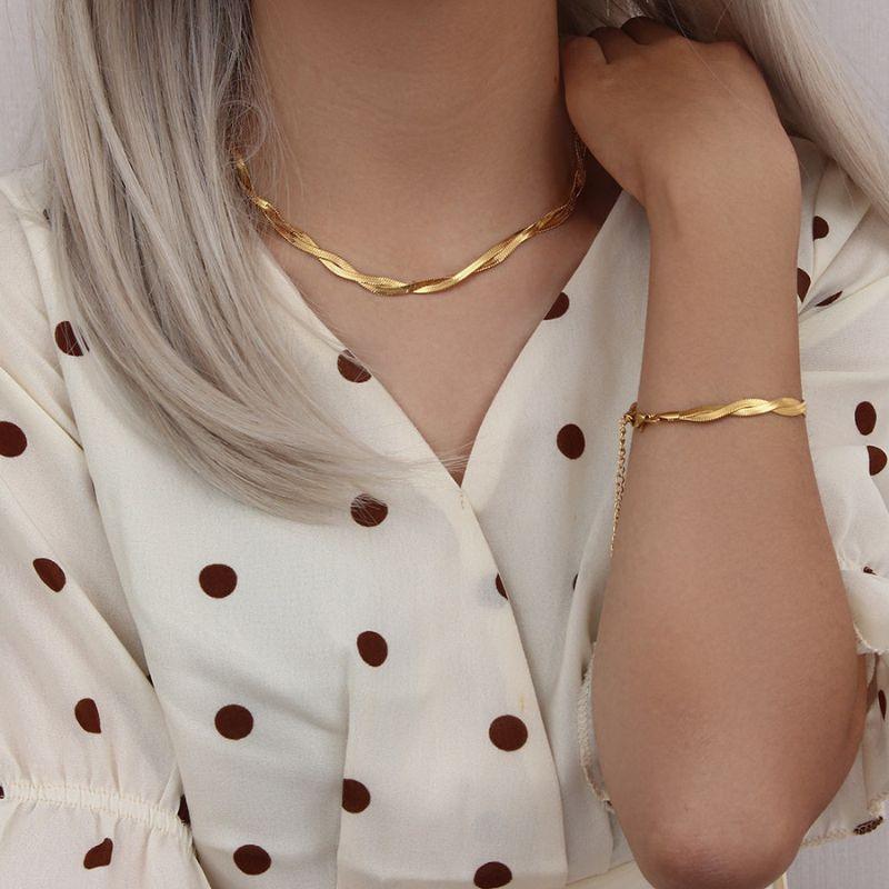 Conjunto Colar e Pulseira Torcido - Sundian - Sundian