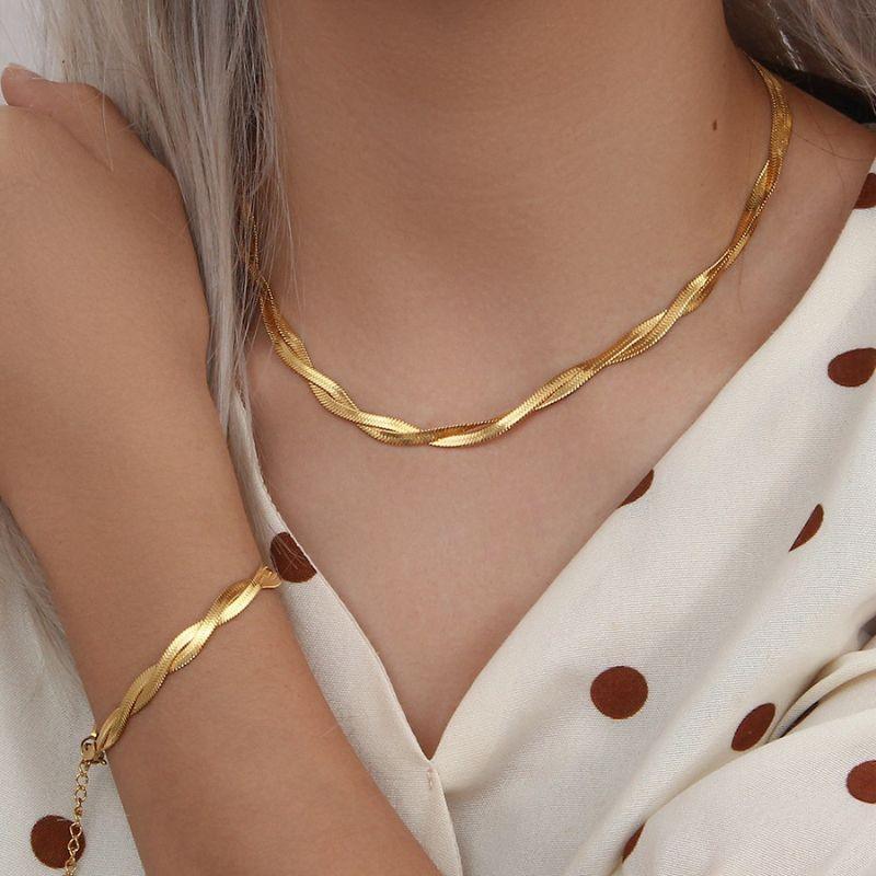 Conjunto Colar e Pulseira Torcido - Sundian - Sundian