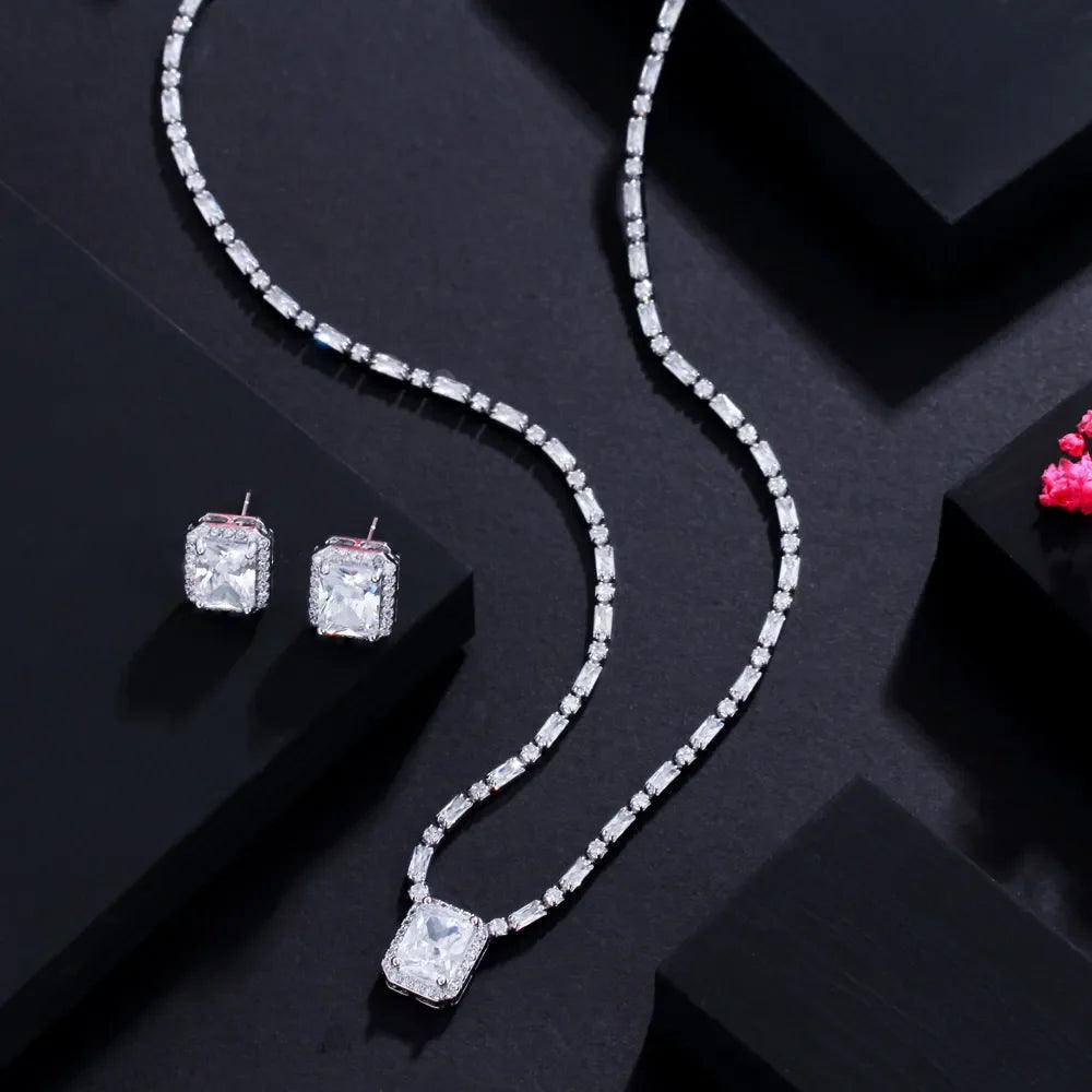 Conjunto de Colar e Brinco Com Zircônias - Sundian - Sundian