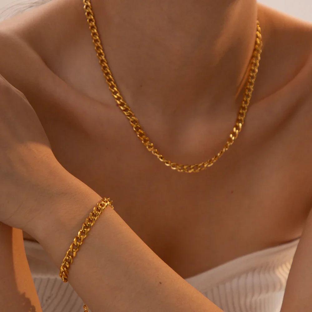 Conjunto de Colar e Pulseira de Elos - Sundian - Sundian