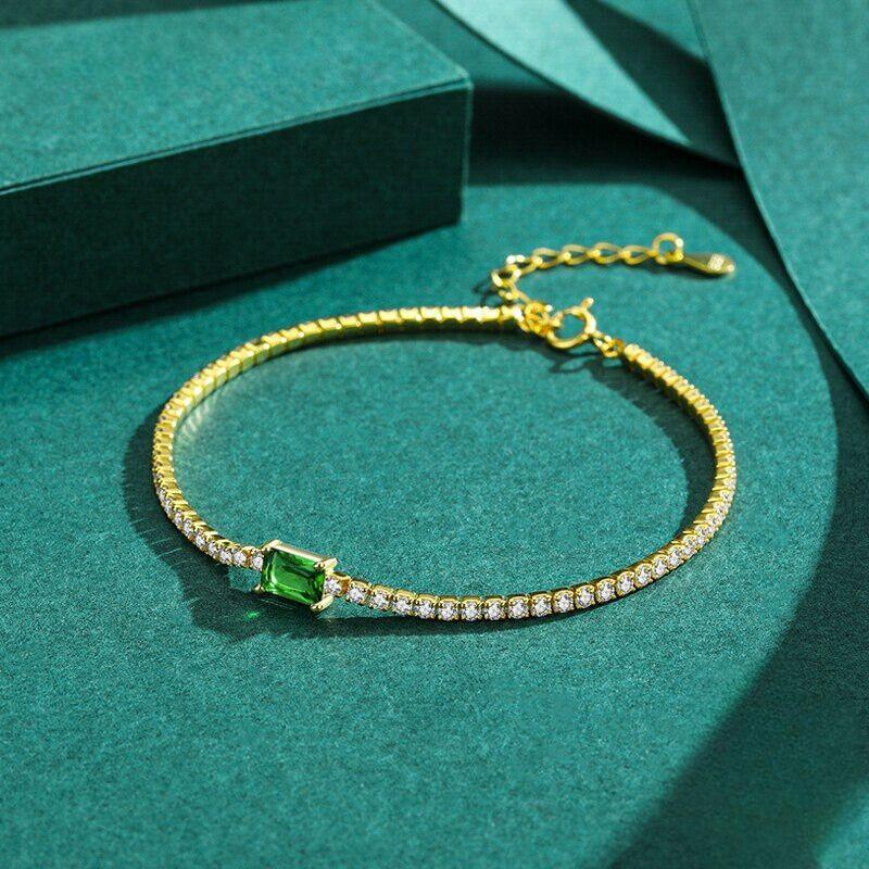 Pulseira Esmeralda Cravejado em Zircônias - Sundian - Sundian