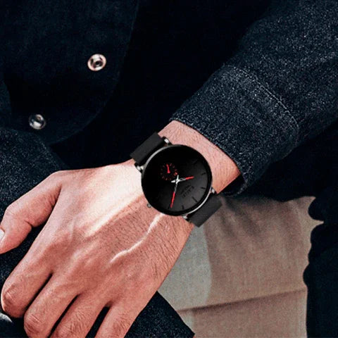 Minimalist Stainless Steel Watch – Elegance Black – Charming look to shine