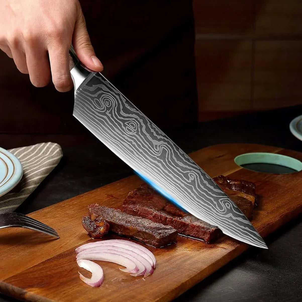 Cuchillo de chef forjado en acero de alta calidad