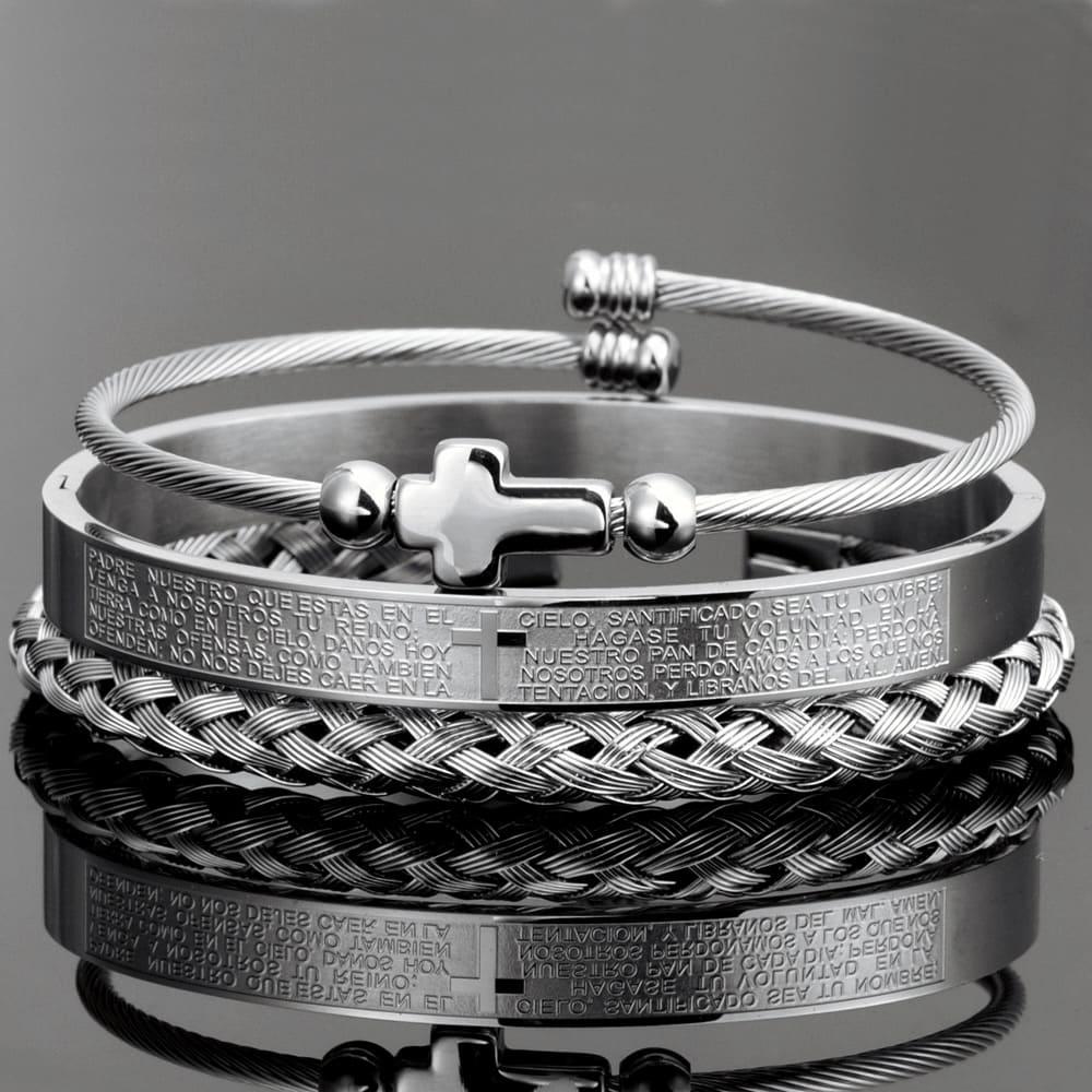 Pulsera Crucifijo - 3 piezas
