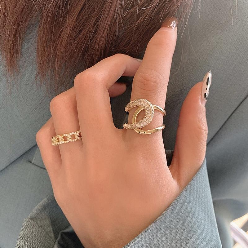 Anel Cristal de Saturno 18k - Sundian