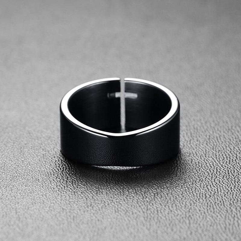 Anel de aço black - supreme - Sundian