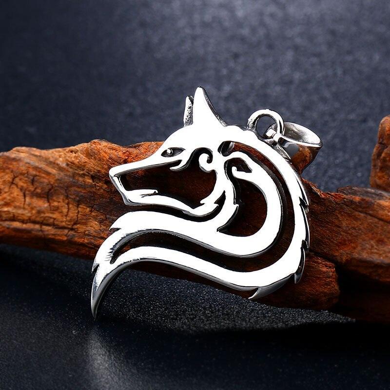 Steel Wolf Chain and Pendant - Lone Wolf
