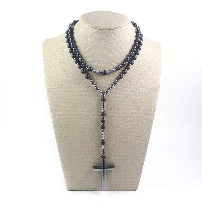 Natural stone rosary - Black Rosary