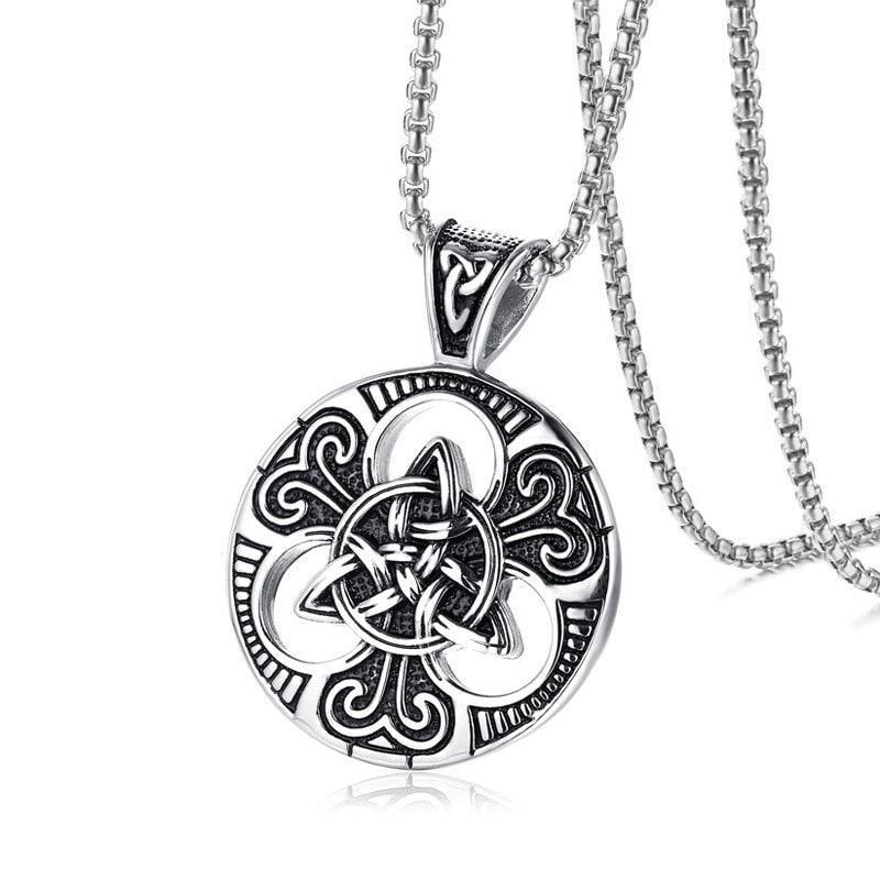 Cadena con dije de acero inoxidable - Triquetra