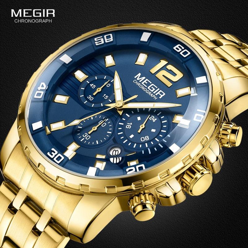 Relógio Masculino Banhado a Ouro Megir Elite - Sundian - Sundian
