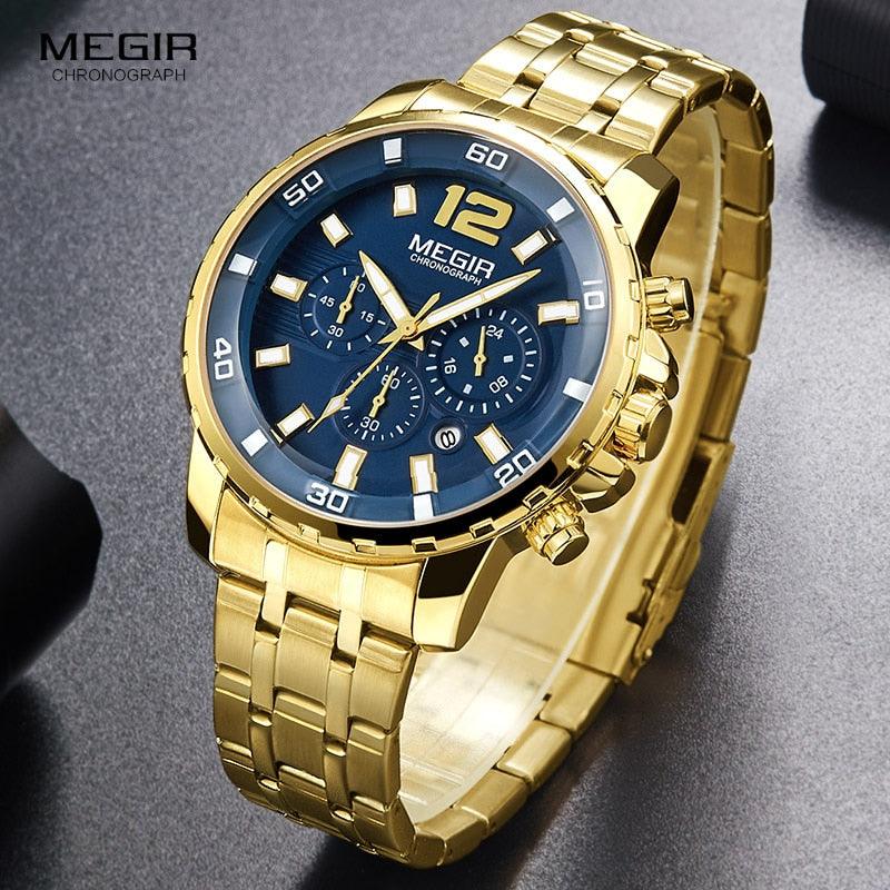 Relógio Masculino Banhado a Ouro Megir Elite - Sundian - Sundian