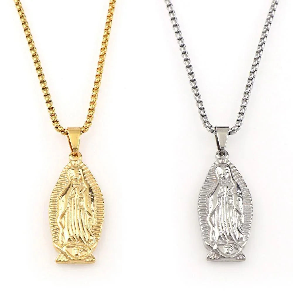 Amuleto Virgem Maria - Banhado a Ouro - Sundian