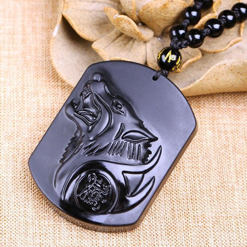 Cadena ajustable de obsidiana - Lobo Negro