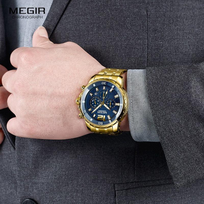 Relógio Masculino Banhado a Ouro Megir Elite - Sundian - Sundian
