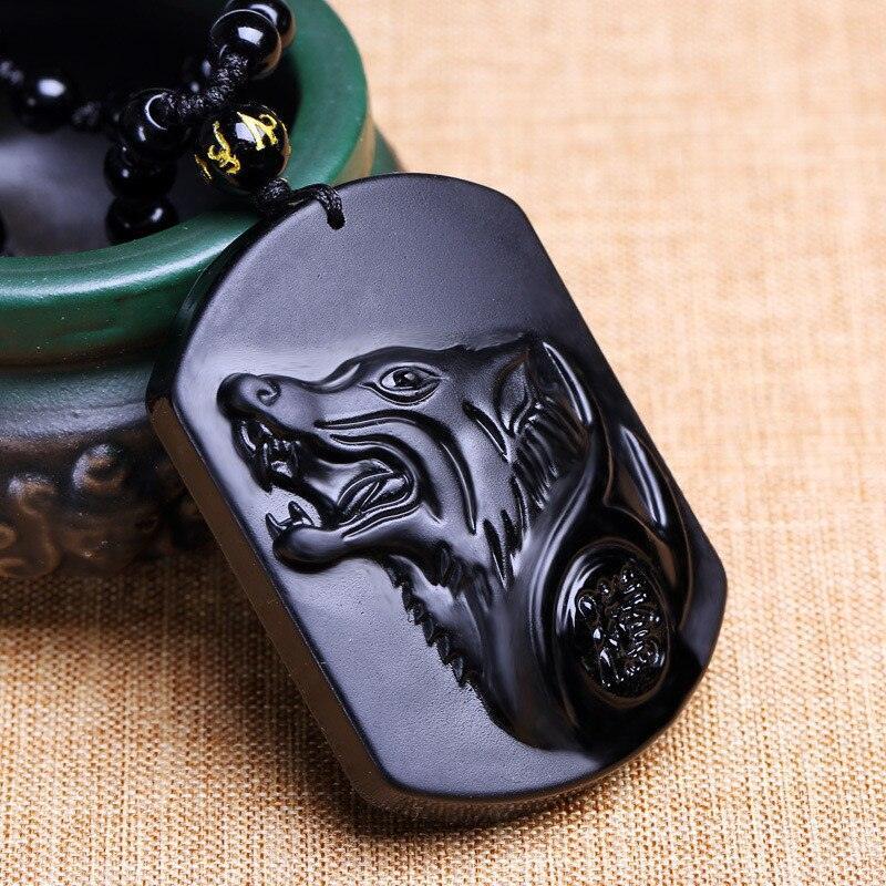 Cadena ajustable de obsidiana - Lobo Negro