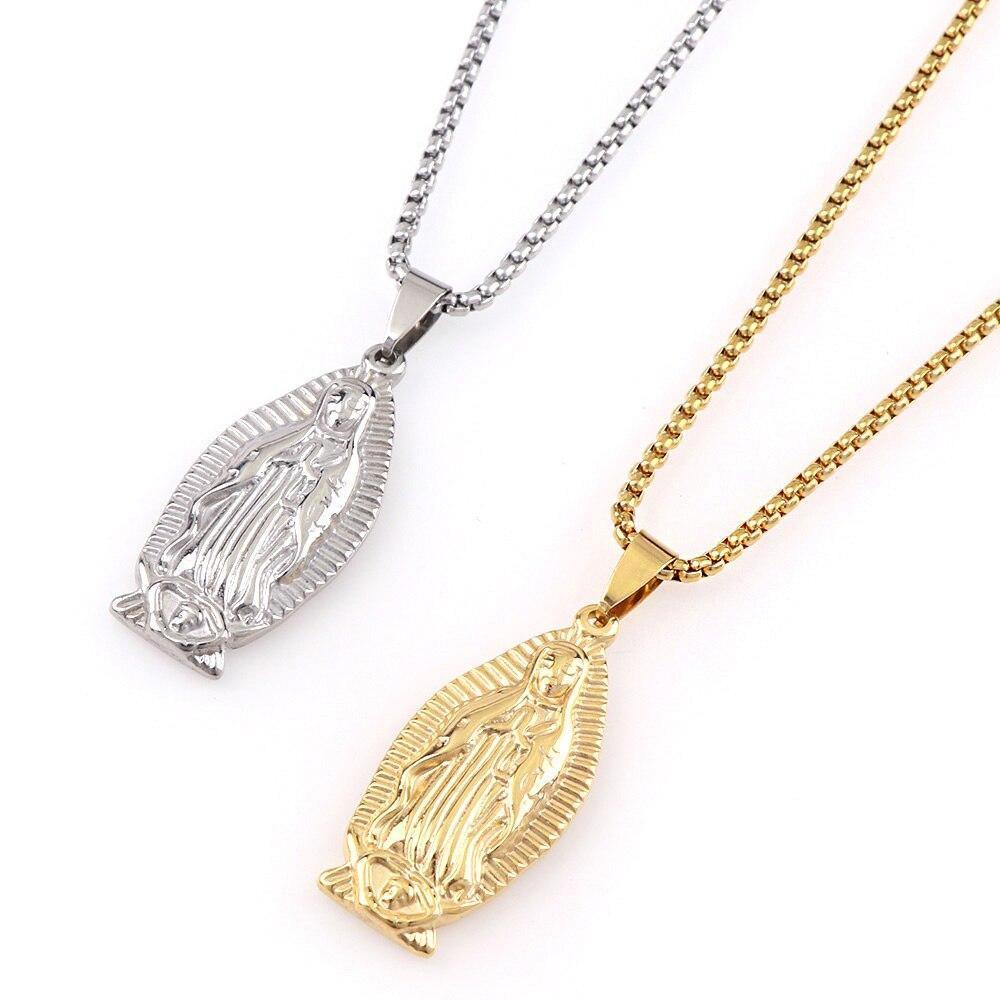 Amuleto Virgem Maria - Banhado a Ouro - Sundian