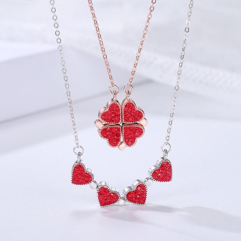 Collar de trébol de cuatro hojas - Corazón