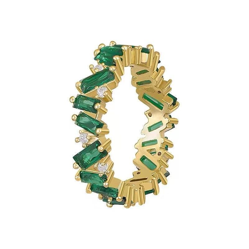Anel de Esmeralda Coroado 18K - Sundian