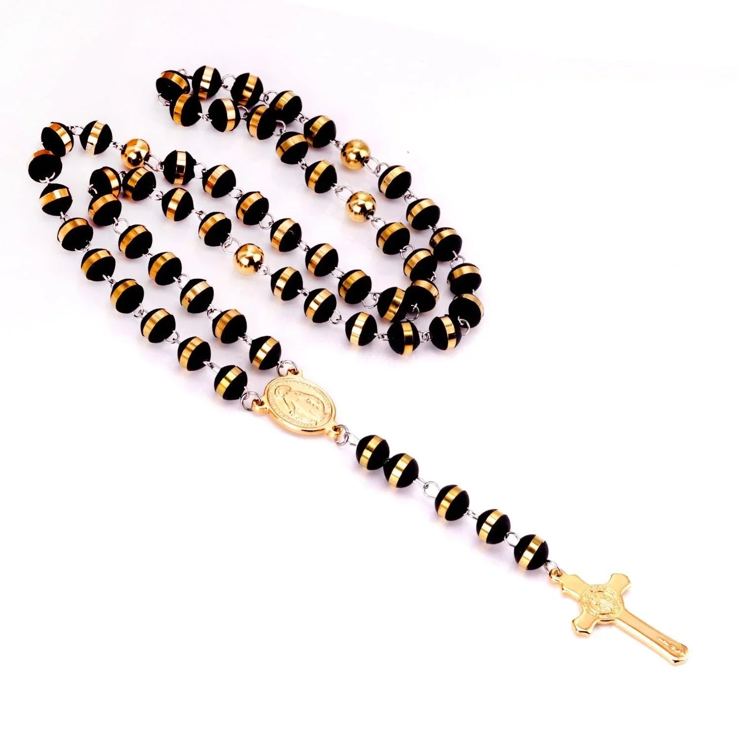 Rosary with steel finish