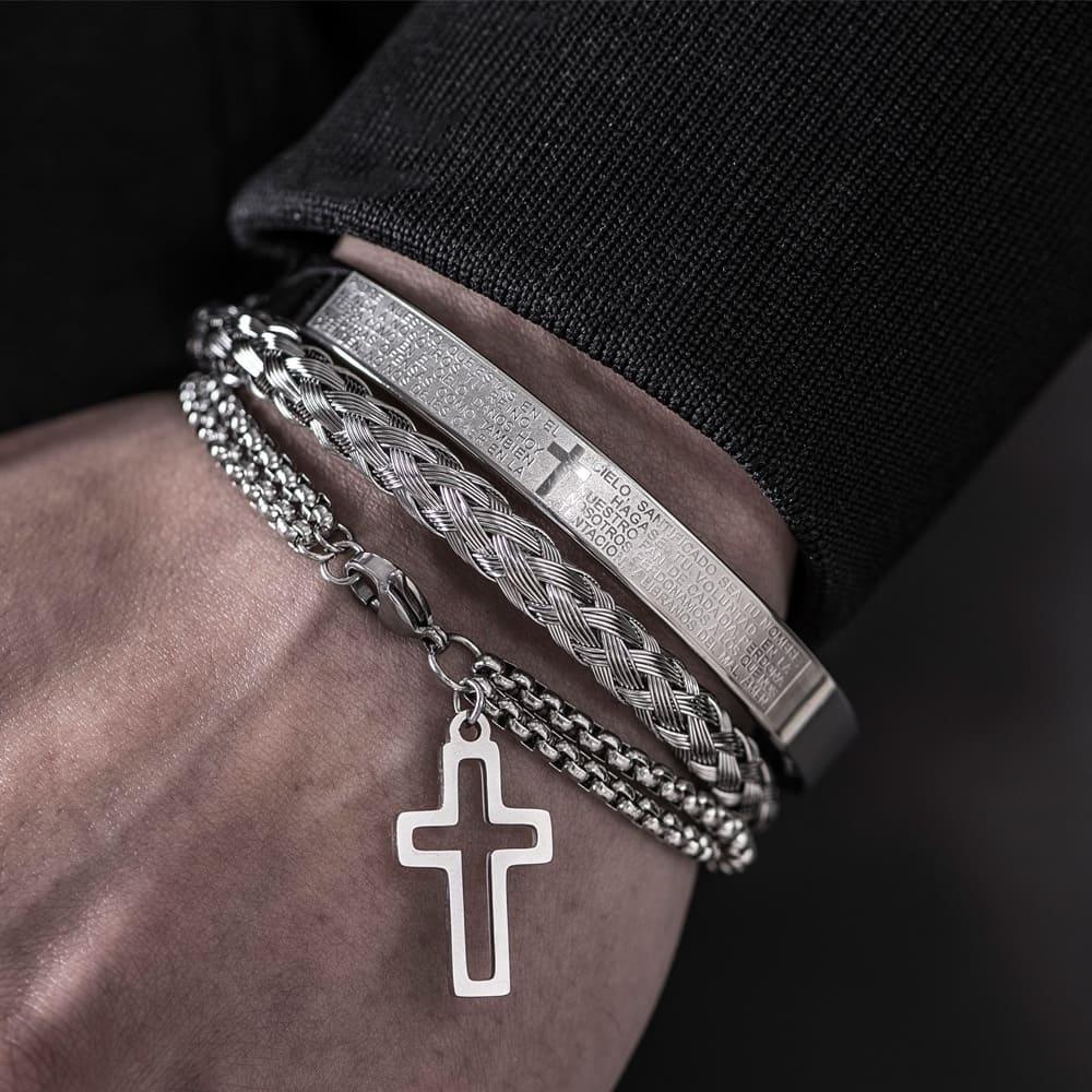 Pulsera Crucifijo - 3 piezas
