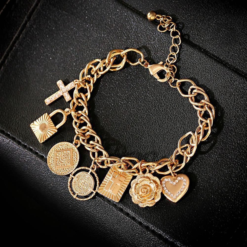 Adjustable Bracelet with Pendants - Charme Lux