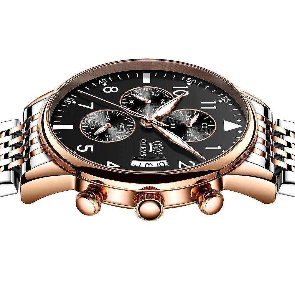 OLEVS Men's Slim Casual Watch - Tungsten Steel - Elegance and comfort for everyday life