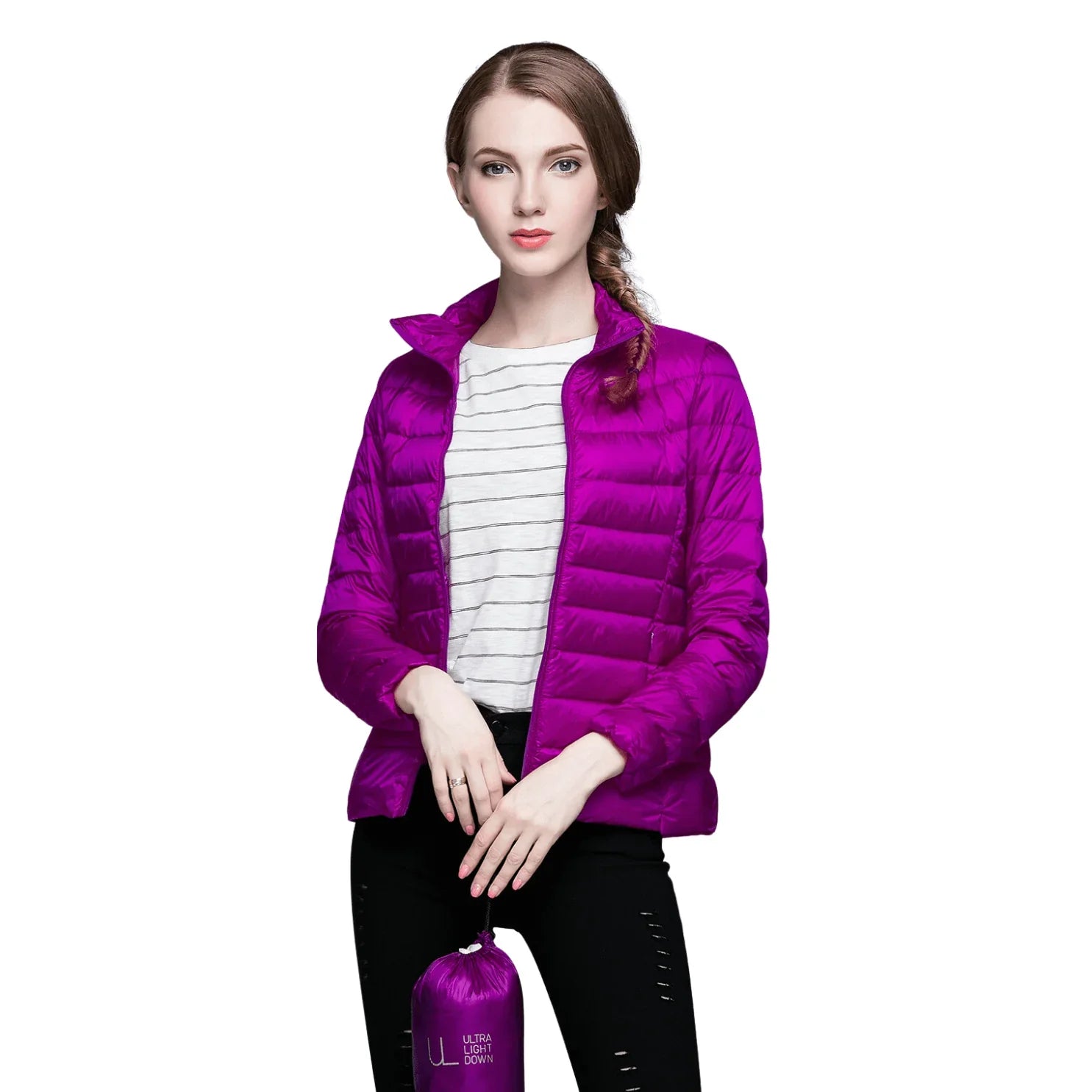 Jaqueta Puffer Feminina Impermeável Ultraleve Dobrável – Elegância e conforto para o dia a dia