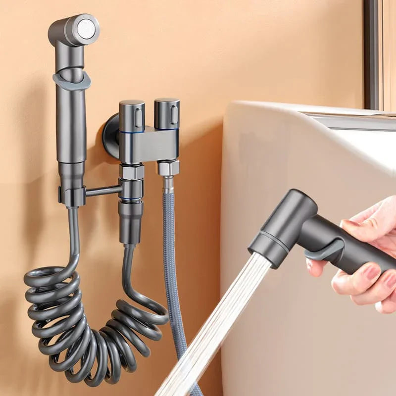 Kit completo de ducha higiénica con derivación para cisterna