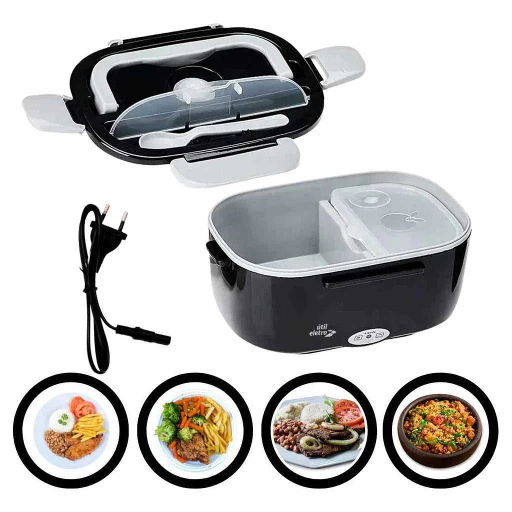 Portable Stainless Steel Electric Thermal Lunch Box Bivolt + Thermal Bag