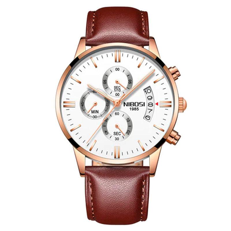 Relógio Masculino Nibosi Luxo Couro - Sundian - Sundian
