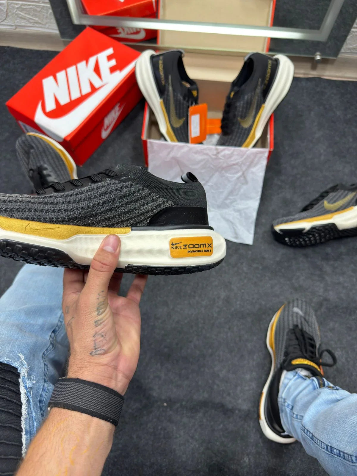 Nike Air Zoom X Invincible Run 3 Black and Gold