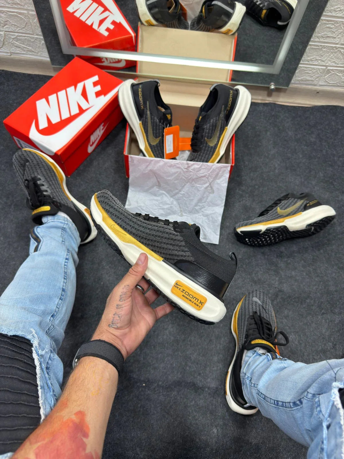 Nike Air Zoom X Invincible Run 3 Black and Gold