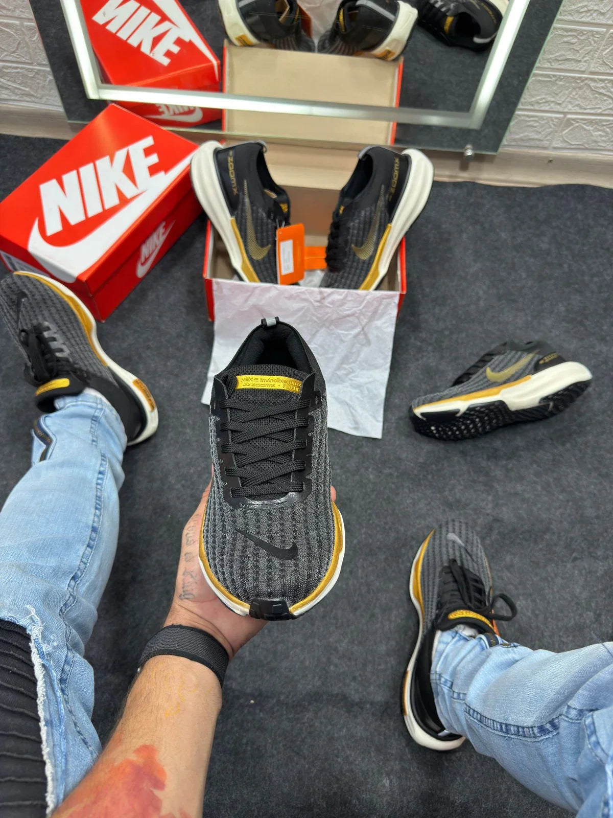 Nike Air Zoom X Invincible Run 3 Black and Gold