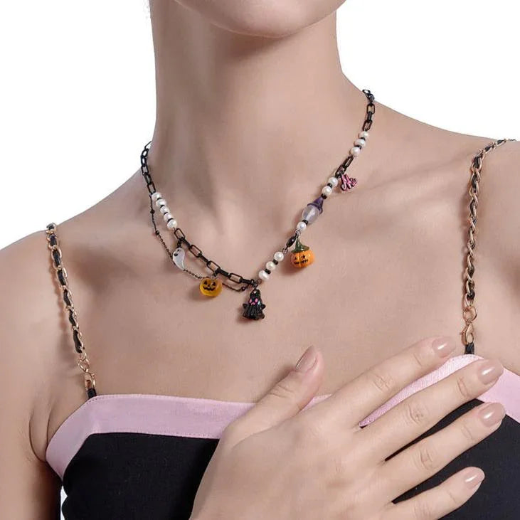 Collar de calabaza y fantasma – Estilo Halloween