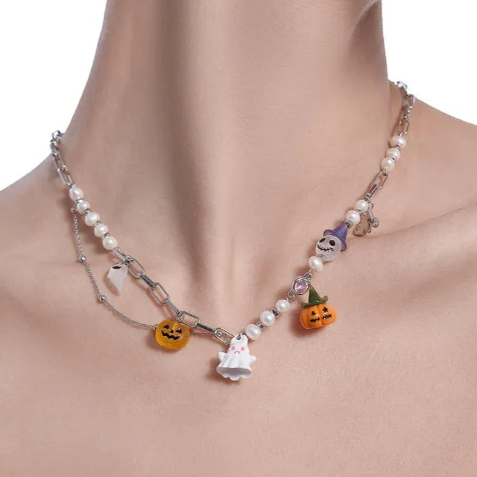 Collar de calabaza y fantasma – Estilo Halloween
