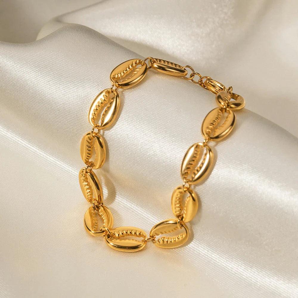 Pulseira Concha Banhado a Ouro 18k - Sundian - Sundian