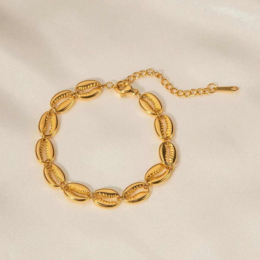 Pulseira Concha Banhado a Ouro 18k - Sundian - Sundian